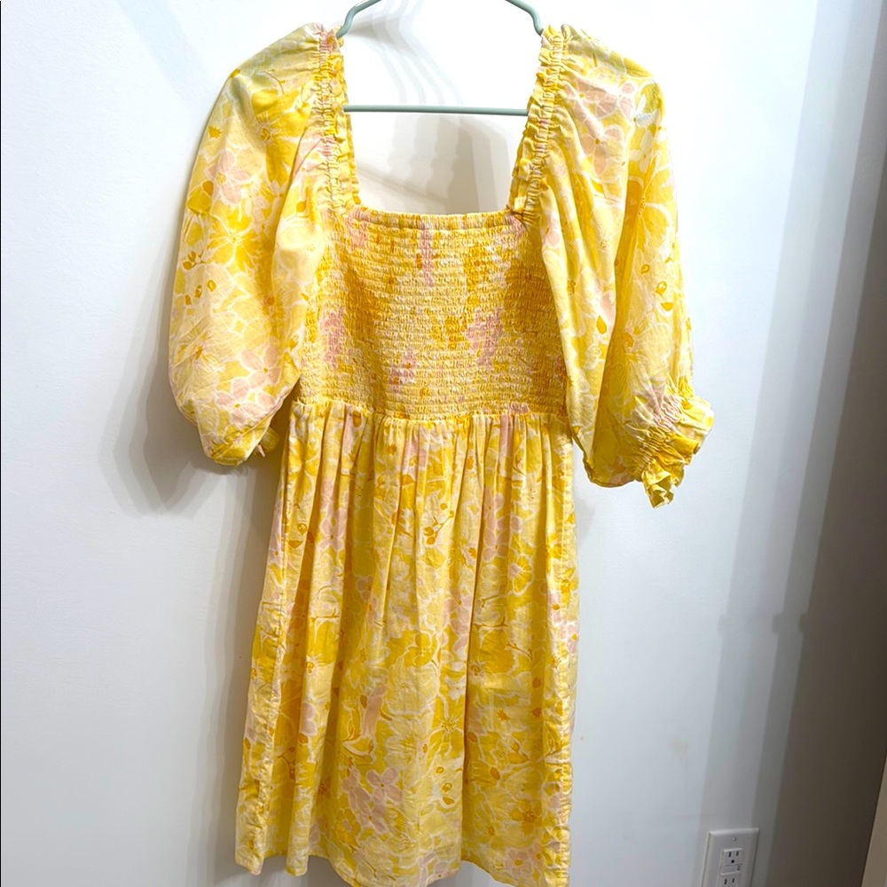 Billabong Yellow Puff Sleeve Sundress